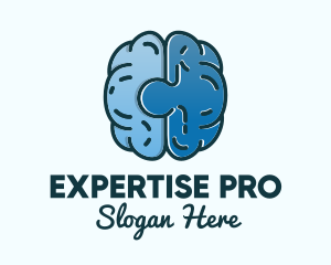 Blue Brain Puzzle logo design