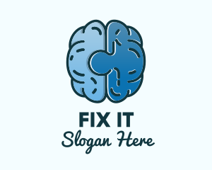 Blue Brain Puzzle logo design