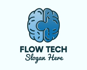 Blue Brain Puzzle logo design