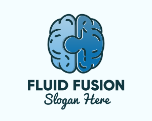 Blue Brain Puzzle logo design