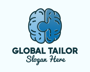 Blue Brain Puzzle logo design