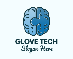 Blue Brain Puzzle logo design