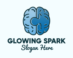 Blue Brain Puzzle logo design