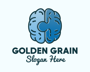 Blue Brain Puzzle logo design