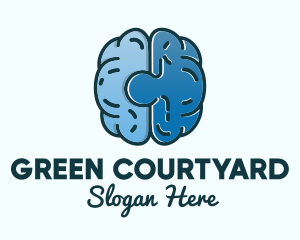 Blue Brain Puzzle logo design