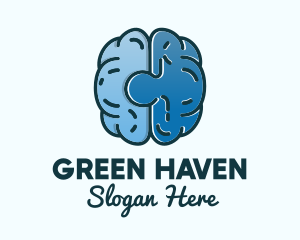 Blue Brain Puzzle logo design