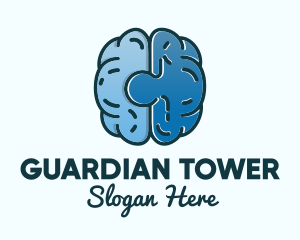 Blue Brain Puzzle logo design