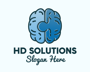 Blue Brain Puzzle logo design