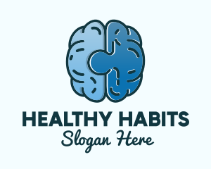 Blue Brain Puzzle logo design