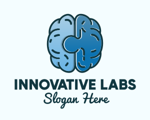 Blue Brain Puzzle logo design