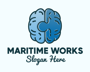 Blue Brain Puzzle logo design