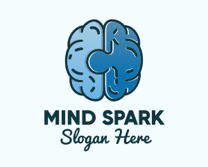 Stimulation - Blue Brain Puzzle logo design