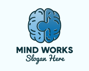 Blue Brain Puzzle logo design