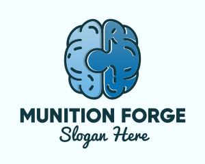 Blue Brain Puzzle logo design