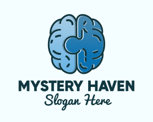 Blue Brain Puzzle logo design