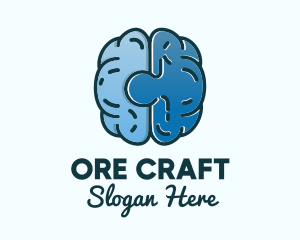 Blue Brain Puzzle logo design