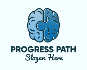 Blue Brain Puzzle logo design