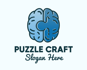 Blue Brain Puzzle logo design