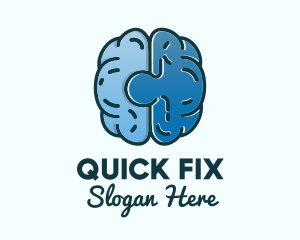 Blue Brain Puzzle logo design