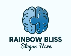 Blue Brain Puzzle logo design