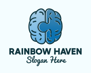 Blue Brain Puzzle logo design