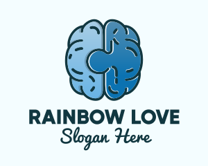 Blue Brain Puzzle logo design