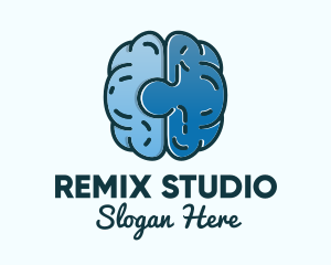 Blue Brain Puzzle logo design