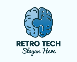 Blue Brain Puzzle logo design