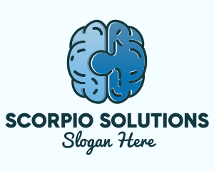 Blue Brain Puzzle logo design