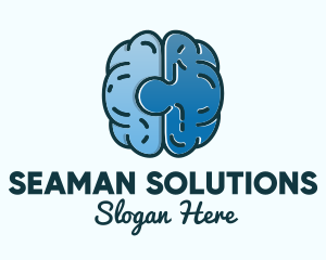 Blue Brain Puzzle logo design