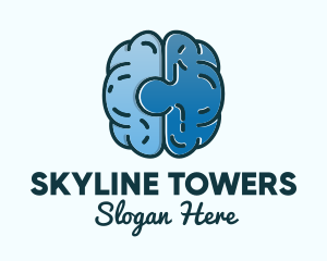 Blue Brain Puzzle logo design