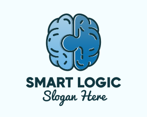 Blue Brain Puzzle logo design