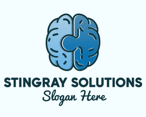 Blue Brain Puzzle logo design