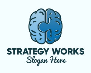 Blue Brain Puzzle logo design