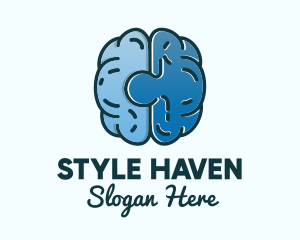 Blue Brain Puzzle logo design