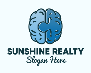 Blue Brain Puzzle logo design