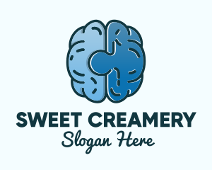 Blue Brain Puzzle logo design