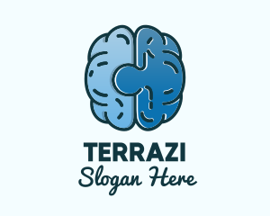 Blue Brain Puzzle logo design