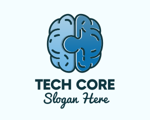 Blue Brain Puzzle logo design