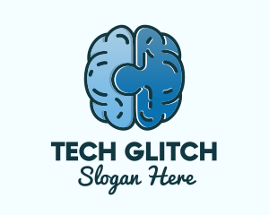 Blue Brain Puzzle logo design