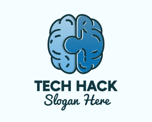 Blue Brain Puzzle logo design