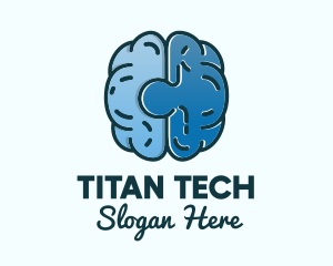 Blue Brain Puzzle logo design