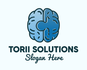 Blue Brain Puzzle logo design