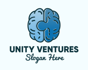 Education - Blue Brain Puzzle logo design