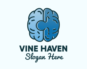 Blue Brain Puzzle logo design