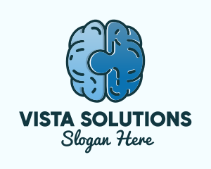 Blue Brain Puzzle logo design