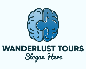 Blue Brain Puzzle logo design