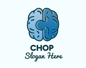 Education - Blue Brain Puzzle logo design