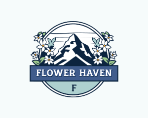 Mountain Peak Flower logo design