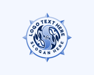 Coastal - Fisherman Hook Market logo design
